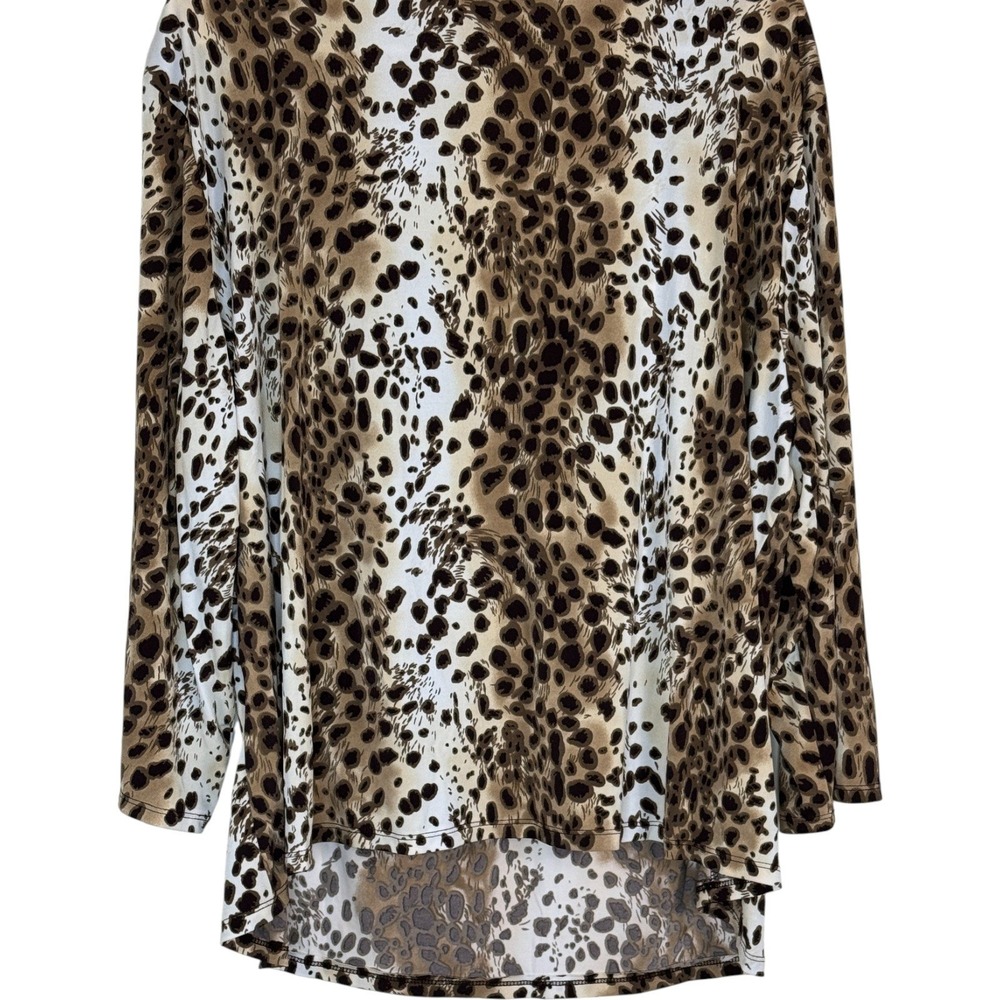 George Women Plus Leopard‎ Print Twist Neck Long Sleeve Top 26W 28W - Picture 9 of 13